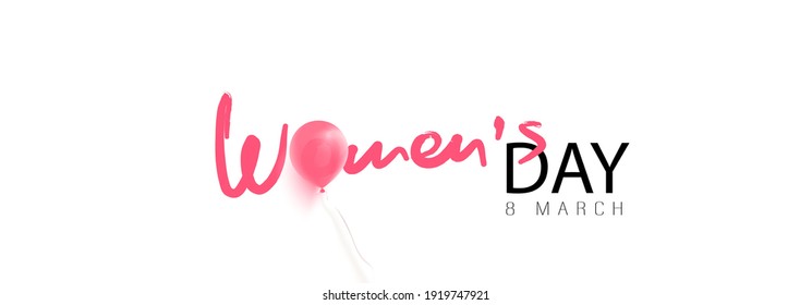 March 8, women's day banner. Vector