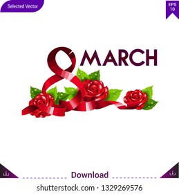 March 8 is Women's Day poster
