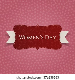 March 8 Womens Day red greeting Card