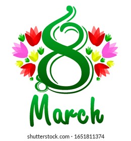 March 8 Womens Day, vector art illustration.