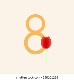 March 8 Women's Day. Vector illustration.