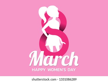 March 8,International Happy Women's Day Background, Vector illustration