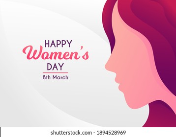 March 8th international womens day celebration gradient abstract illustration background Vector