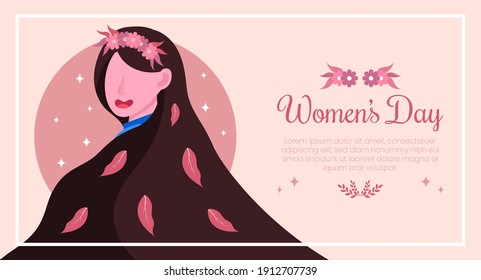 March 8th international women's day celebration background. vector illustration