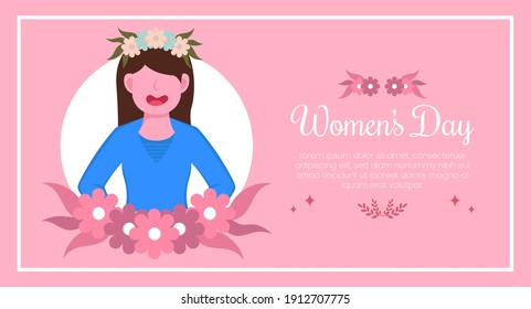 March 8th international women's day celebration background. vector illustration