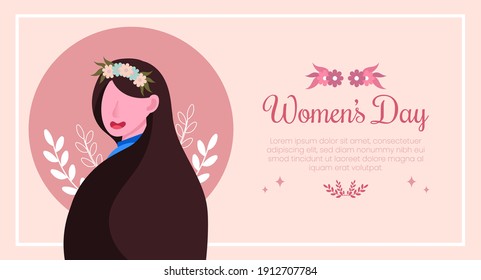 March 8th international women's day celebration background. vector illustration