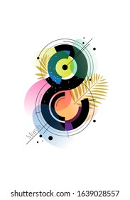 March 8th post card. Worldwide Women’s Day illustration in futuristic style. Invitation card March 8th. Vector illustration.
