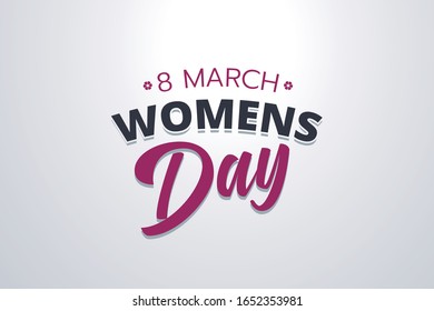 March 8th. Women's Day, calligraphy, lettering vector pink