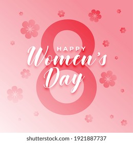 march 8th women's day flower wishes card design