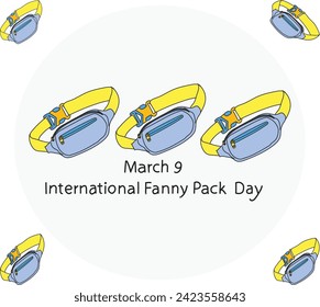 Marzo 9 es la ilustración de Fanny Pack Day Vector