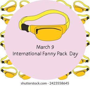 Marzo 9 es la ilustración de Fanny Pack Day Vector