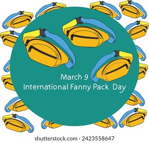 Marzo 9 es la ilustración de Fanny Pack Day Vector