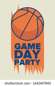 March Basketball Madness. Game Day Party. Professional team championship. Playoff grid, tournament bracket. Regular season and final game. Ball for basketball. Sport poster. Vector illustration