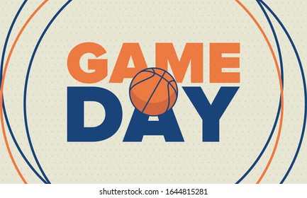 March Basketball Madness. Game Day Party. Professional team championship. Playoff grid, tournament bracket. Regular season and final game. Ball for basketball. Sport poster. Vector illustration