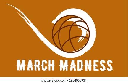 March Basketball Madness. Game Day Party. Professional team championship. Playoff grid, tournament bracket. Regular season and final game. Ball for basketball. Sport poster. Vector illustration