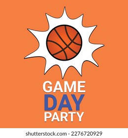 March Basketball Madness Game Day Party Concept. Ball for basketball. Sport poster. Vector illustration