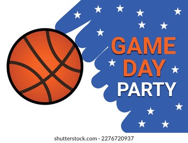 March Basketball Madness. Game Day Party. Professional team championship. Ball for basketball. Sport poster. Vector illustration template for logo design, poster, sticker, flyer, etc.
