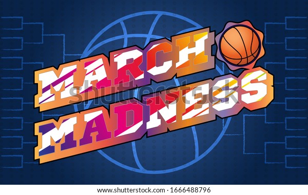 March Basketball Madness Mens Basketball Tournament Stock Vector ...