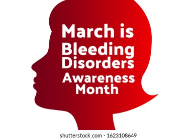March is Bleeding Disorders Awareness Month concept. Template for background, banner, card, poster with text inscription. Vector EPS10 illustration