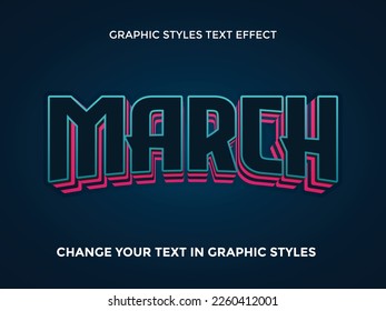MARCH BLUE AND PINK GRADIENT EDITABLE TEXT EFFECT