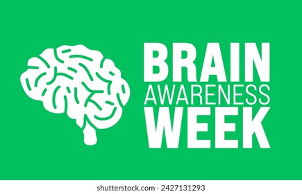 März ist Brain Awareness Week Hintergrundvorlage. Urlaubskonzept. Verwenden Sie, um Hintergrund-, Banner-, Plakat-, Karten- und Poster-Design-Vorlage mit Textbeschriftung und Standardfarbe. Vektor-Illustration.