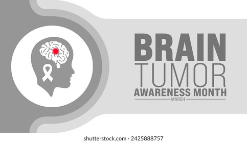 March is Brain Tumor Awareness Month background template. Holiday concept. use to background, banner, placard, card, and poster design template with text inscription and standard color. vector