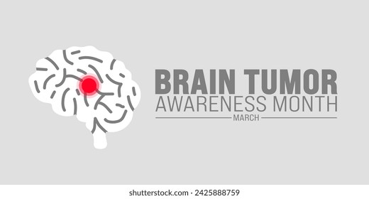 March is Brain Tumor Awareness Month background template. Holiday concept. use to background, banner, placard, card, and poster design template with text inscription and standard color. vector