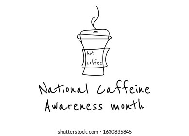 March is Caffeine Awareness Month concept. Template for background, banner, card, poster with text inscription. Vector EPS10 illustration