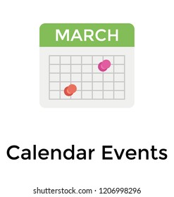 March calendar flat icon design 