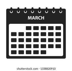 March Calendar Icon. Flat style vector EPS.