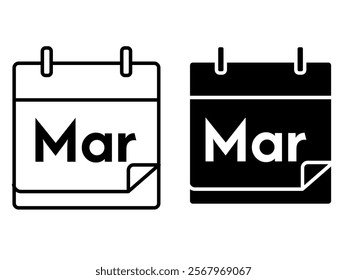 March calendar icon on white background
Vector calendar icon month