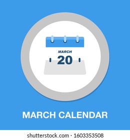 March Calendar. calendar icon, vector calendar icon, event symbol