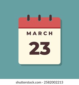 March Calendar Icon Vector Template