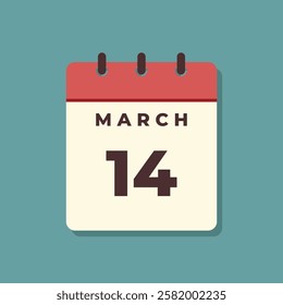 March Calendar Icon Vector Template