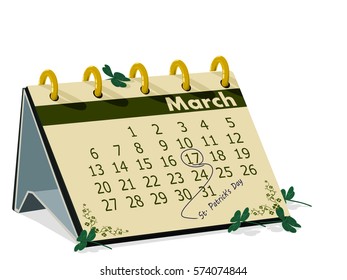 March calendar on transparent background
