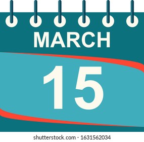 March calendar per day / vector/ 15 March