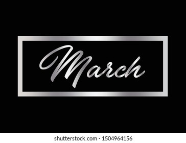 March for the calendar. phrases for banners, leaflets, greeting cards, calendars. March month illustration