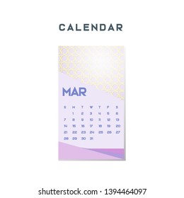 March calendar simple islamic pattern background