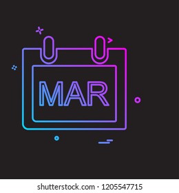 March Calender icon design vector