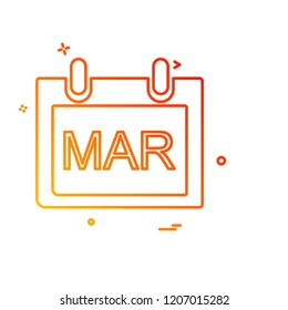 March Calender icon design vector