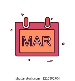March Calender icon design vector
