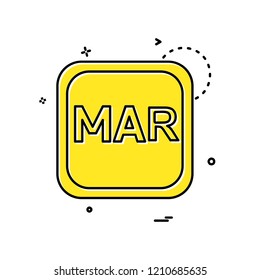 March Calender icon design vector
