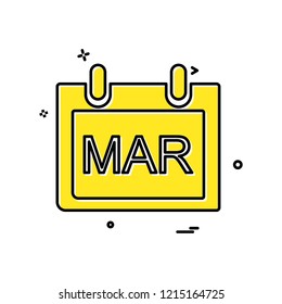 March Calender icon design vector