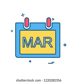 March Calender icon design vector