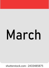 Marzo Calender Sign Diseño vectorial	