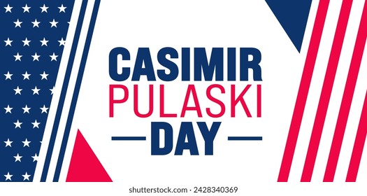 Marzo es Casimir Pulaski Día plantilla de fondo. Concepto de vacaciones. se utiliza para el fondo, banner, cartel, tarjeta y plantilla de diseño de póster con inscripción de texto y color estándar. ilustración vectorial.