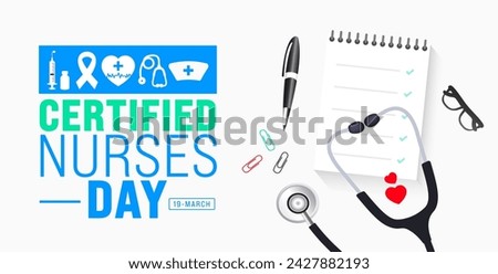 March is Certified Nurses Day background template. Holiday concept. use to background, banner, placard, card, and poster design template with text inscription and standard color. vector illustration.