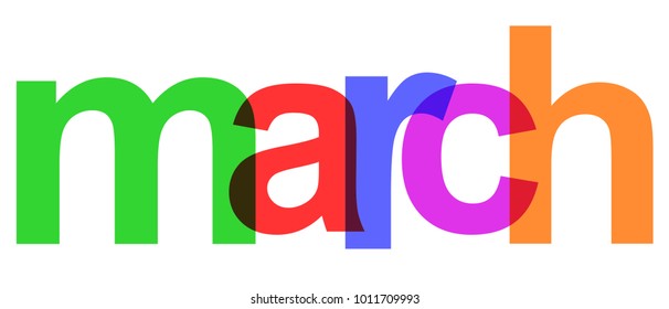 March Colorful Month Of The Year – Stock Vector