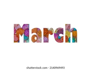 March Colorful Typography Text Banner Vector Stock Vector (Royalty Free ...