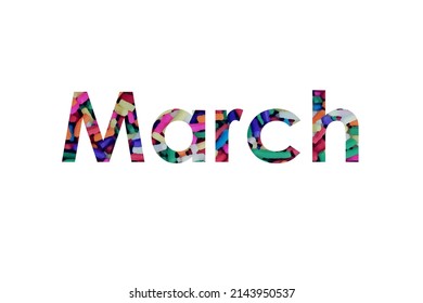 March Colorful Typography Text Banner Vector Stock Vector (Royalty Free ...